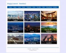 Happiness Seeker 10页面 世界旅游介绍 外文英文版本 留学生网页作品