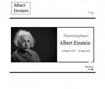 Albert Einstein 爱因斯坦 3页面 名人科学家物理学家 带JS轮播 导航点击展开特效