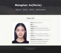 Mengtian Ju 4页面 留学生英文 个人简历作品展示主题