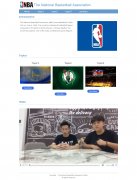 NBA 5页面 The National Basketball Association html5 留学生英文篮球主题