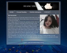 HUANG YISI's Website 4页面 留学生英文个人简历网页 带本地视频 