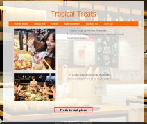 Tropical Treats 12页面 留学生英文面包糕点美食企业官网 media 响应式布局 带留言判