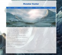  Monster Hunter 7页面  怪物猎人游戏介绍  HTML5+css3 英文版本 带JS轮播特效 在线视频