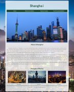 Shanghai  4页面 上海家乡旅游主题 英文版 media screen HTML5 响应式布局 