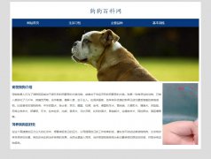 狗狗百科网 4页面 狗狗宠物介绍 HTML5 带在线视频