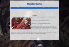 Monster Hunter 怪物猎人 11页面 游戏介绍 留学生英文版本 HTML5+css3 带JS轮播特效 在线视频 背景视频 php+mysql 注册登录留言功能 管理员修改删除功能